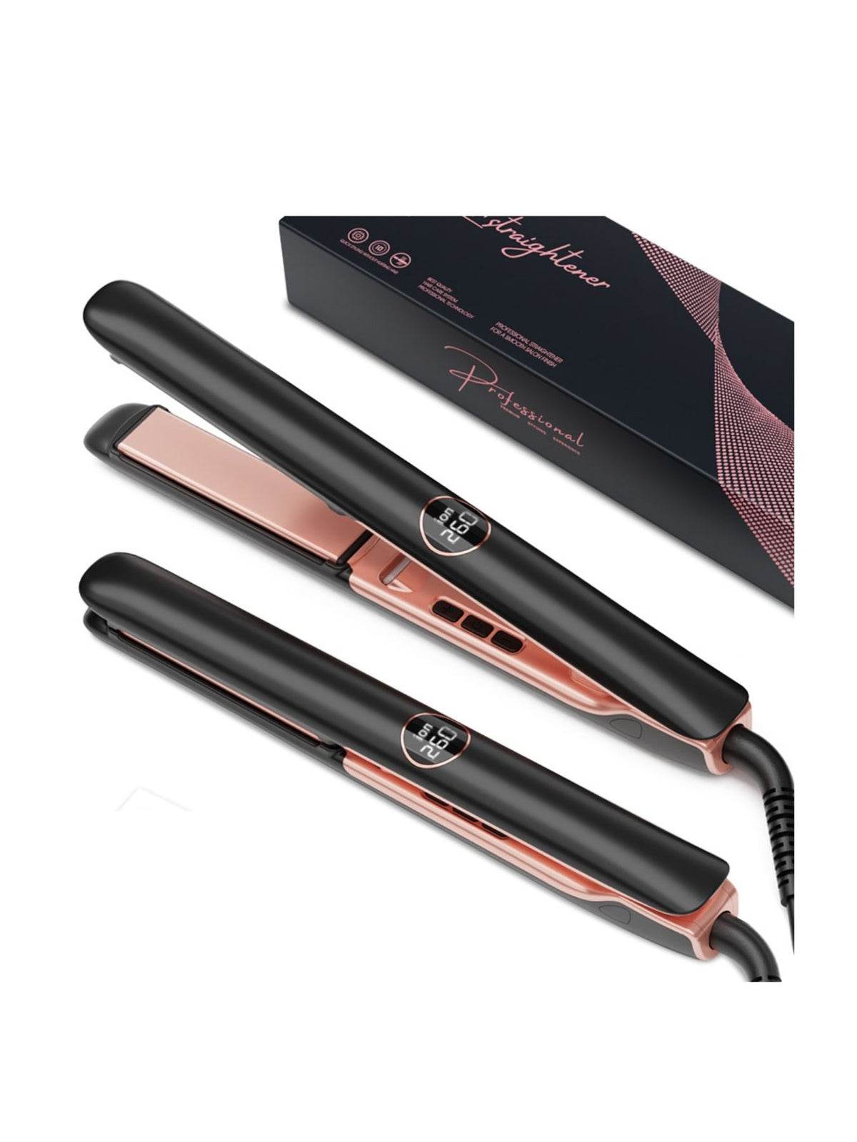 Straightener smoothing a strand of hair