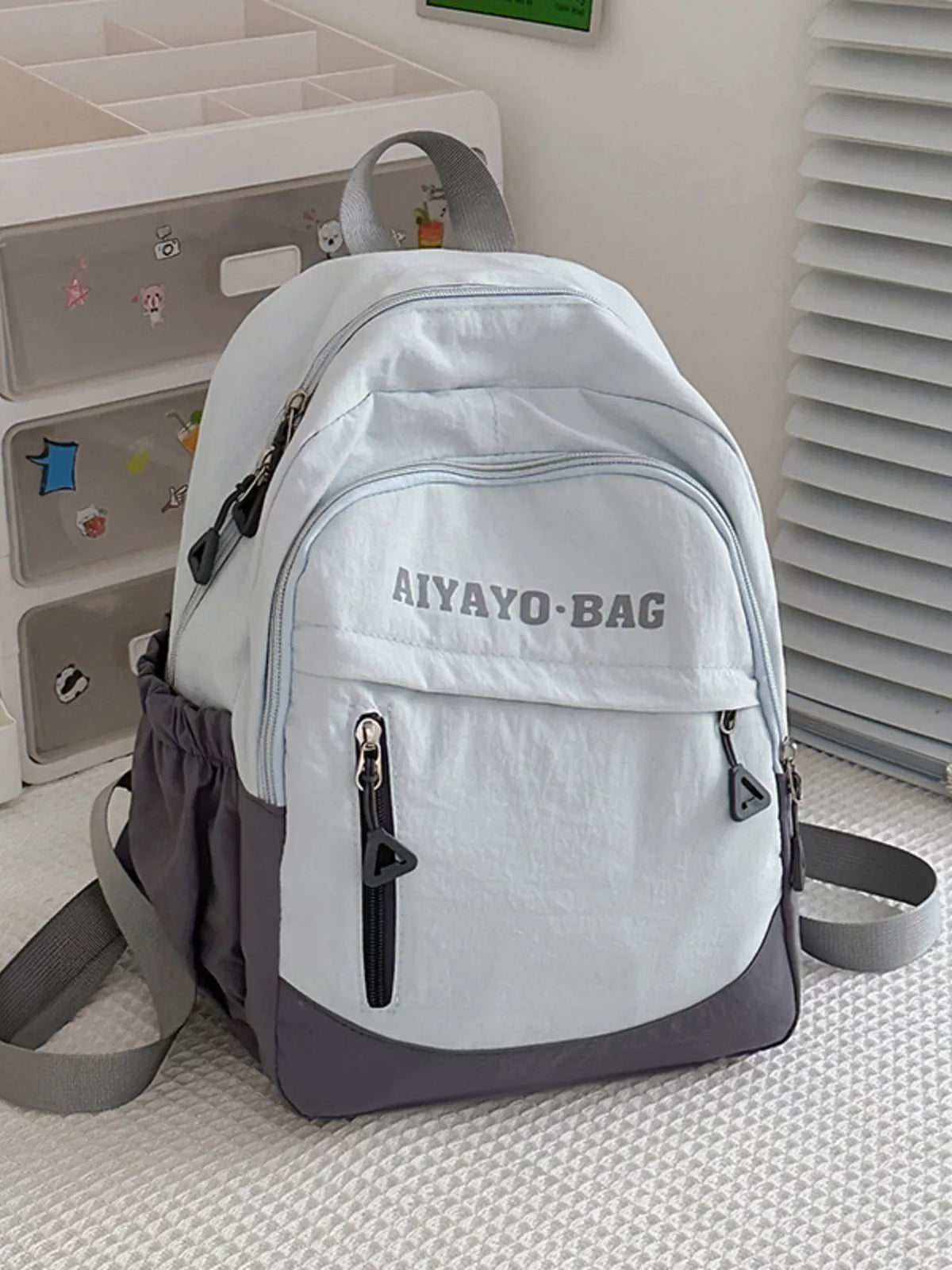 Color block backpack side profile