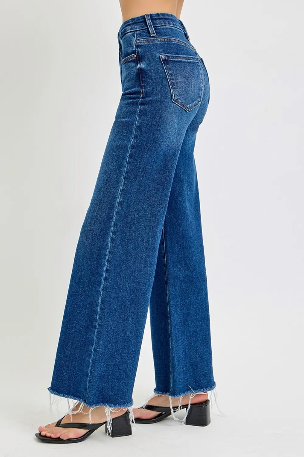 RISEN Tummy Control High Rise Wide Leg Jeans - Fashorio