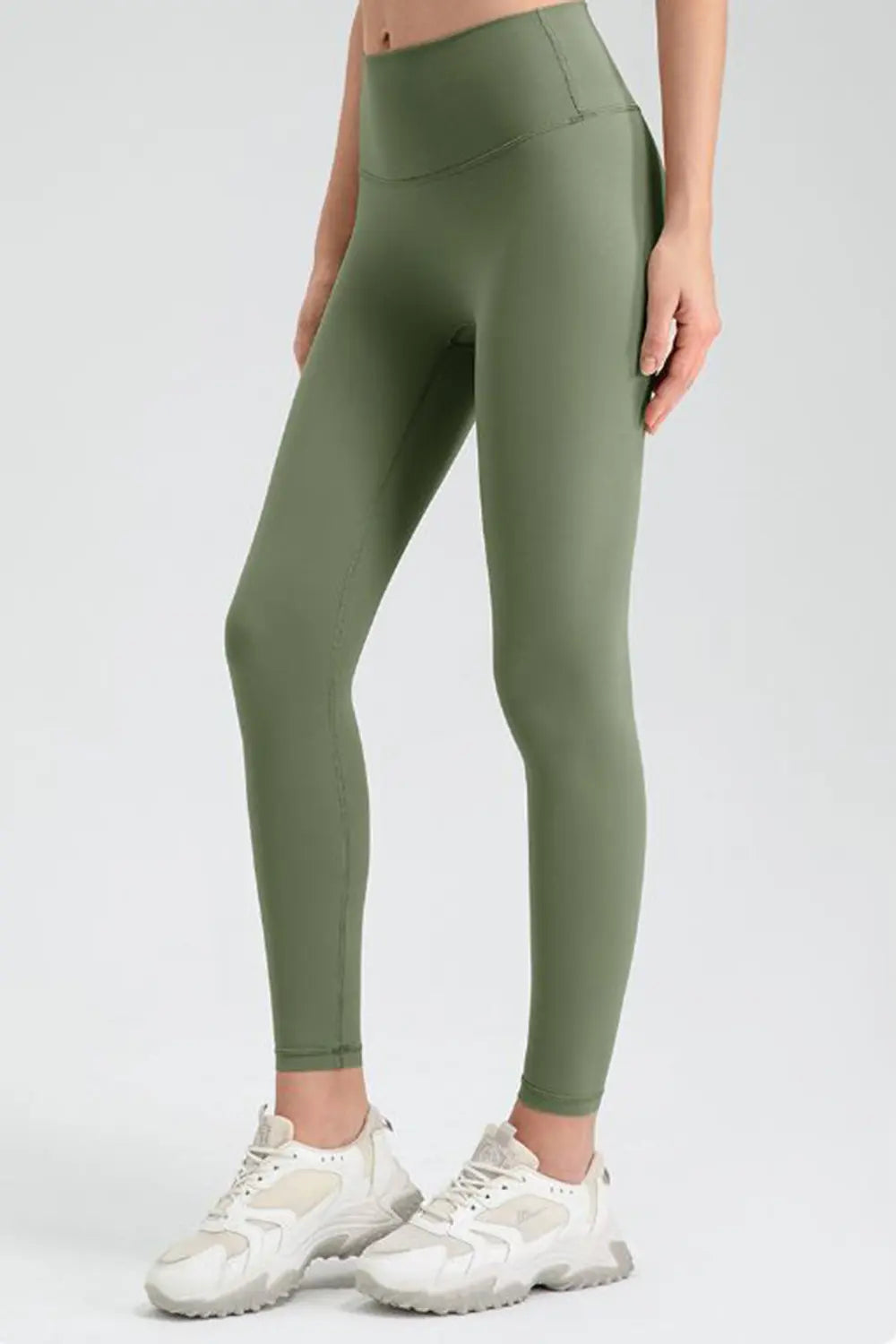 wide waistband sport leggings back view