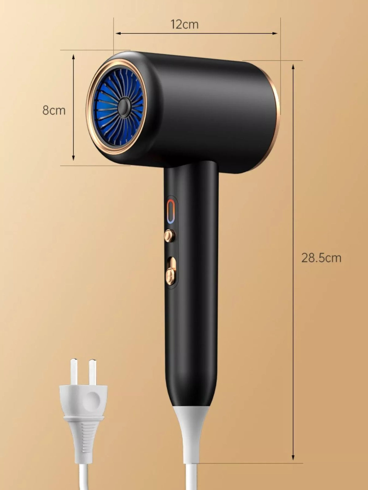 Overheat protection hair dryer full view