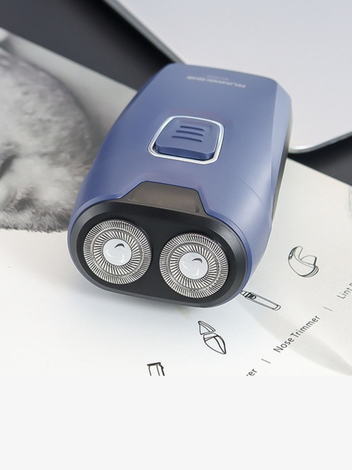 Portable shaver side profile view