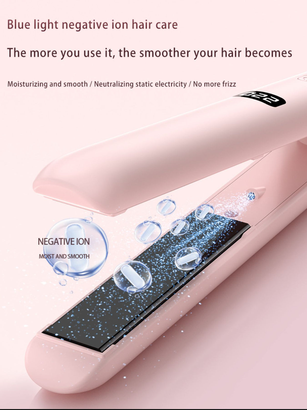 Lilac hair straightener view