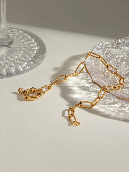 18K Gold-Plated Stainless Steel Chain Bracelet - Fashorio