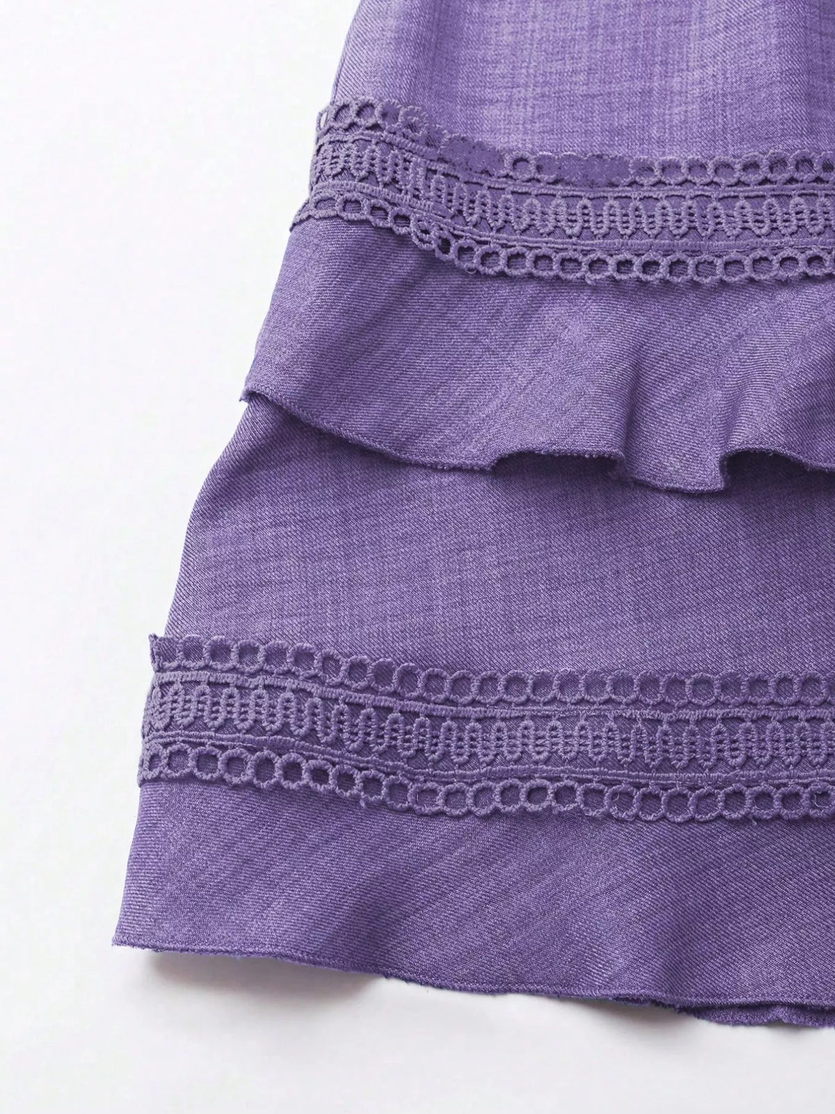 Lace detail V neck dress flat lay