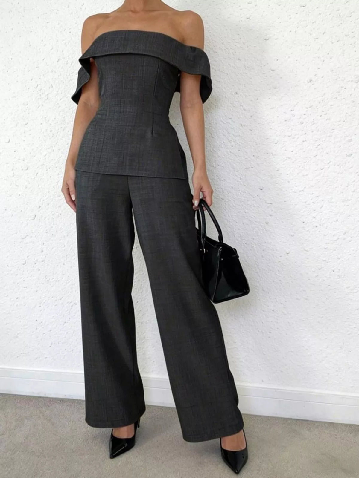 Off shoulder two piece set side view