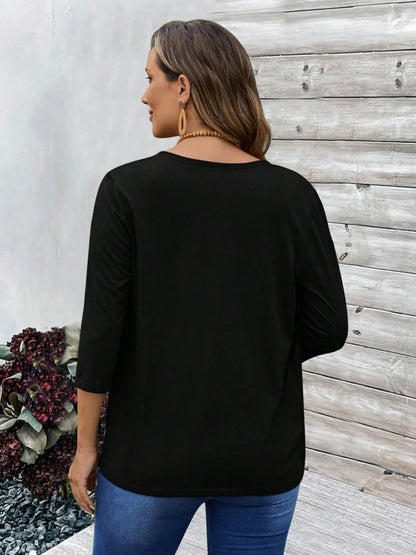 Open Front 3/4 Sleeves Cardigan - Fashorio