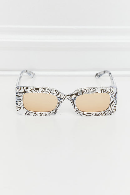 Tortoiseshell Rectangle Polycarbonate Sunglasses - Fashorio