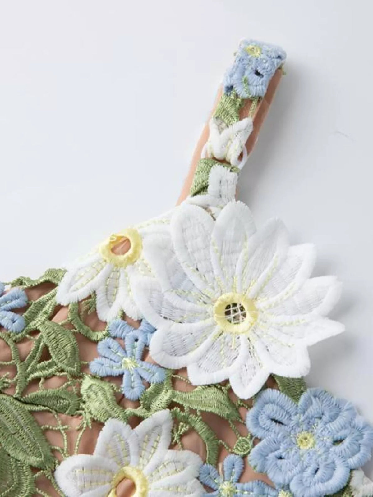 Embroidered maxi dress applique detail