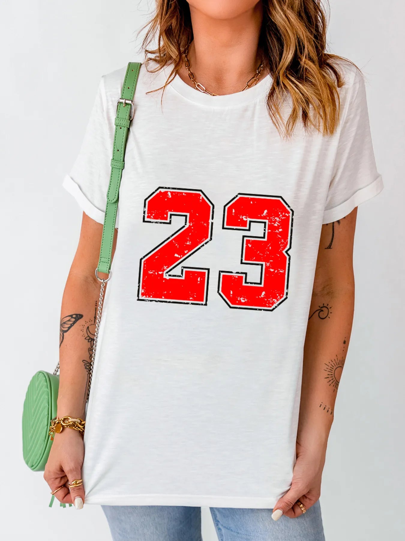 Number 23 Round Neck Casual T Shirt - Fashorio
