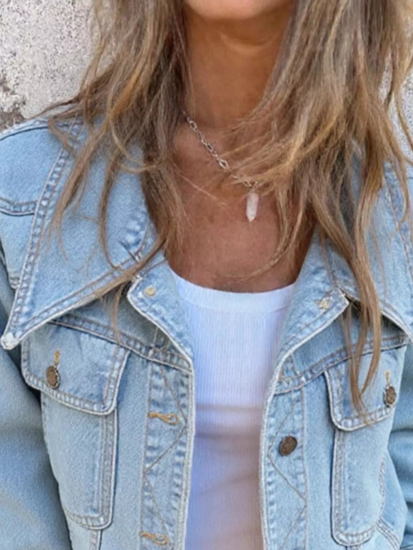 Button Up Wash Denim Jacket - Fashorio