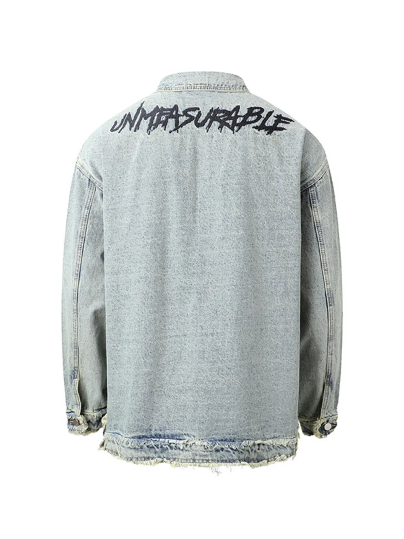 Men's Raw Hem Long Sleeve Denim Jacket - Fashorio