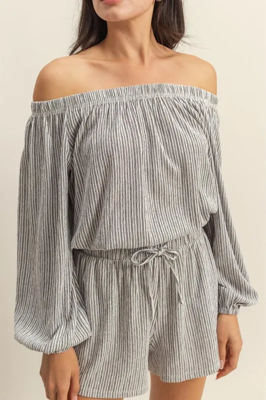HYFVE Off Shoulder Top and Shorts Set - Fashorio