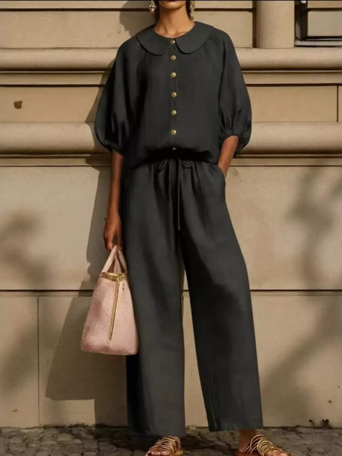 Coordinated button down set full look