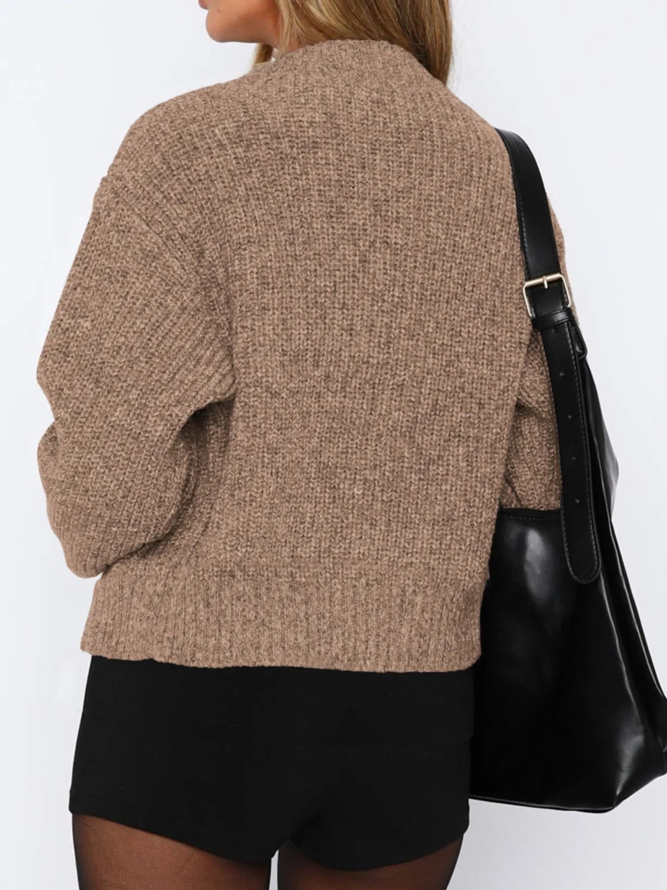 Zip Up Long Sleeve Cardigan - Fashorio