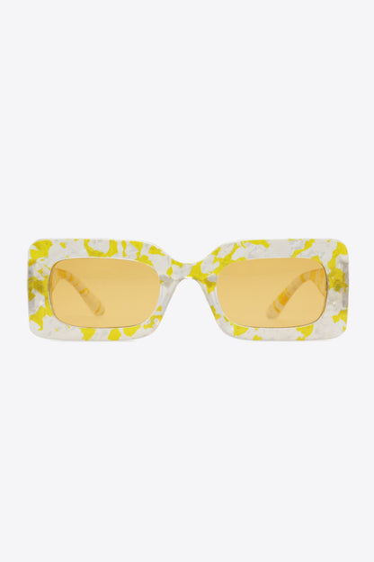 Tortoiseshell Rectangle Polycarbonate Sunglasses - Fashorio