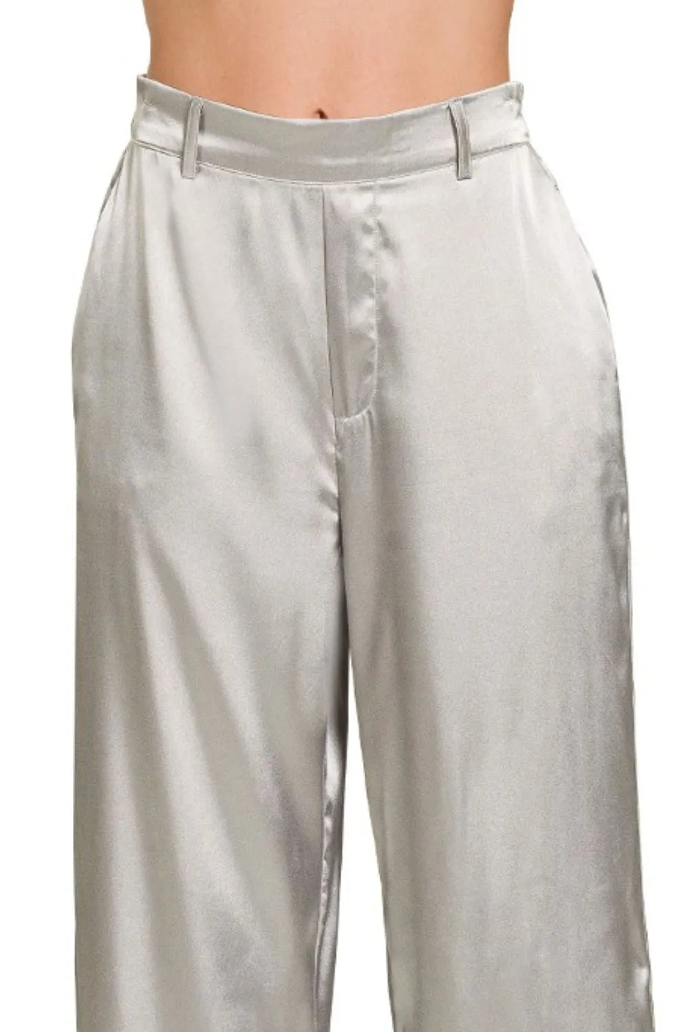 Zenana Wide-Leg Satin Pants - Fashorio