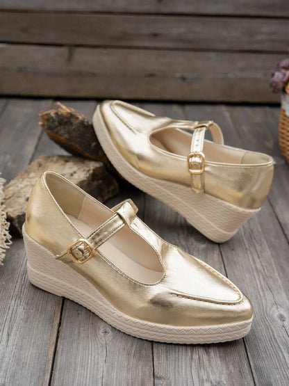 Point Toe Wedge Loafers - Fashorio