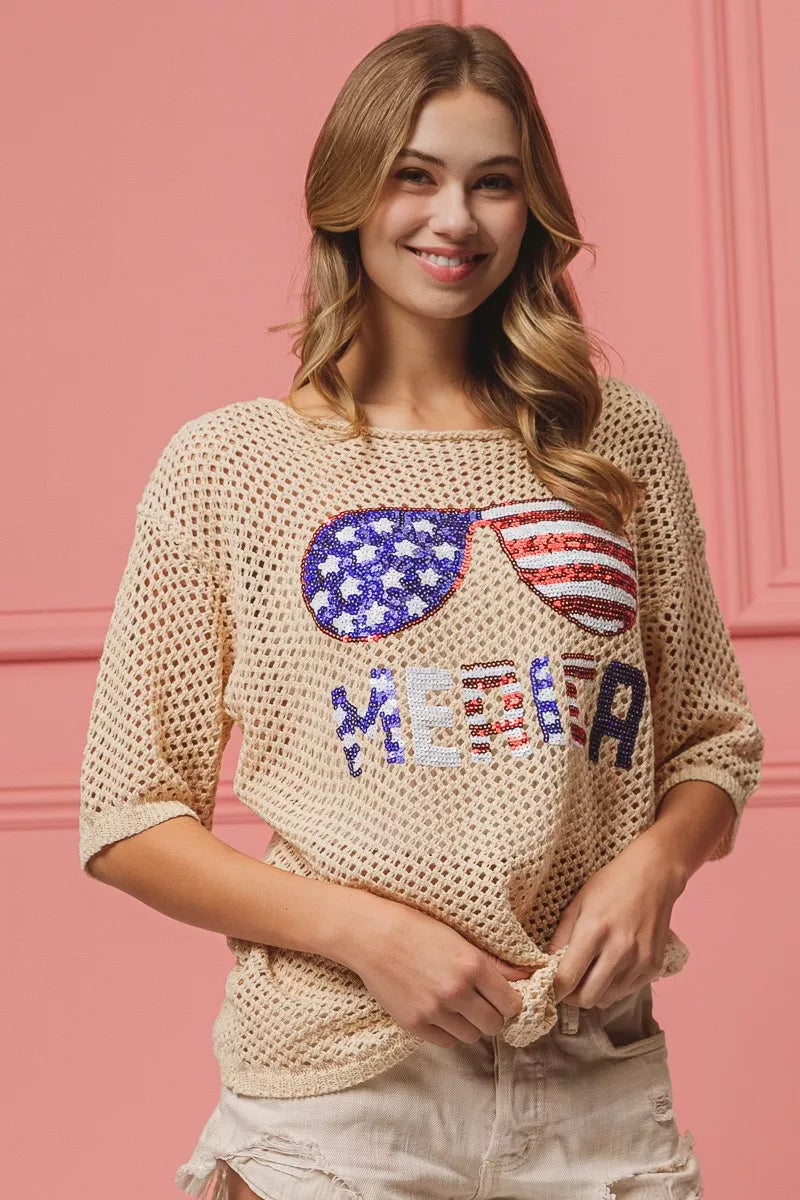 Vacation sequin knit cover up