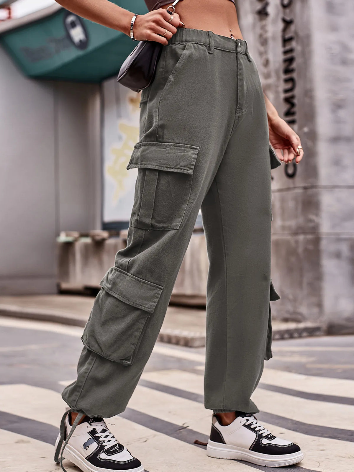 Casual Wide Leg Cargo Jeans, view 21