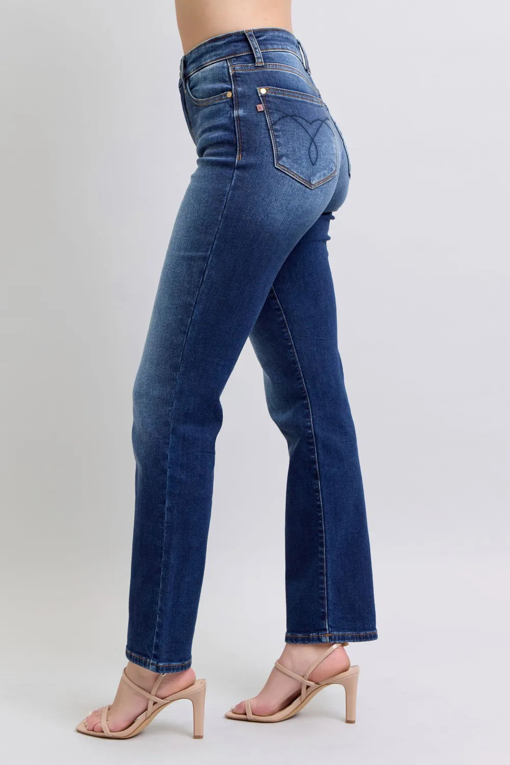 Judy Blue Full Size Washed Straight Leg Jeans with Pockets - Fashorio