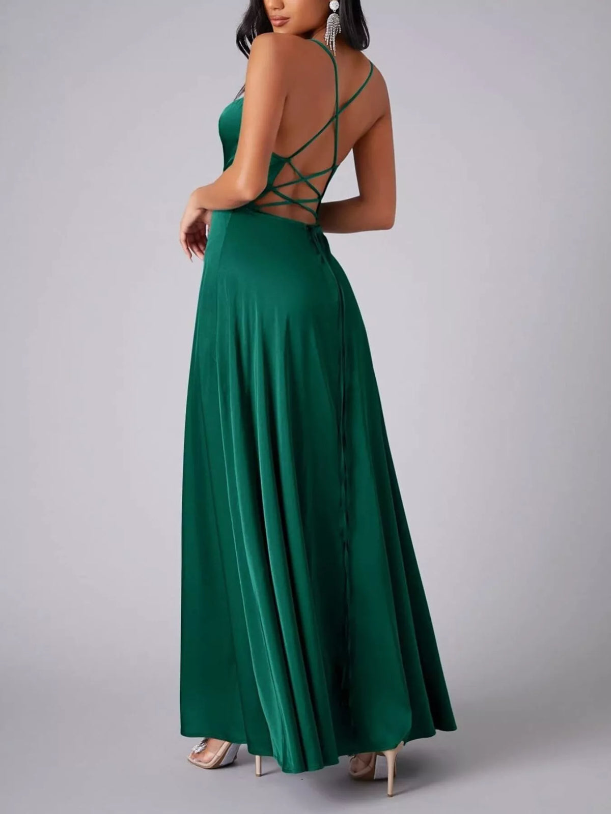 Lace up back maxi dress, alternate colourway view 7