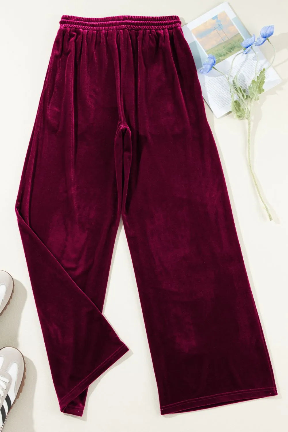 Drawstring Waist Wide Leg Active Pants - Fashorio