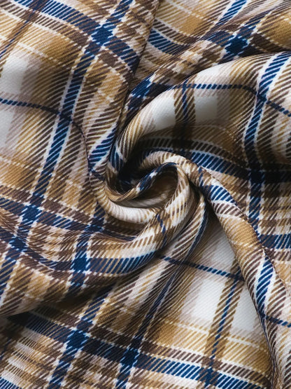 Number 87 Plaid Long Sleeve Blazer - Fashorio