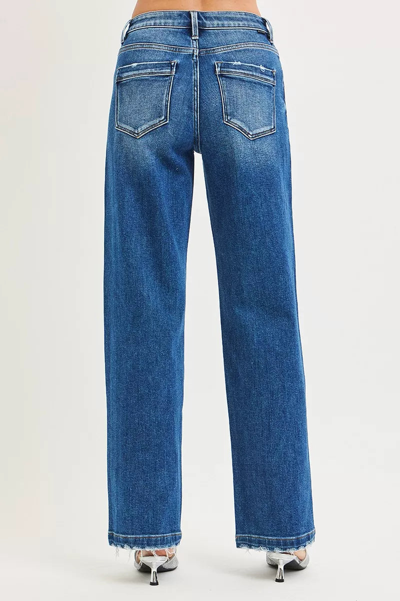 RISEN plus size baggy jeans full length styling