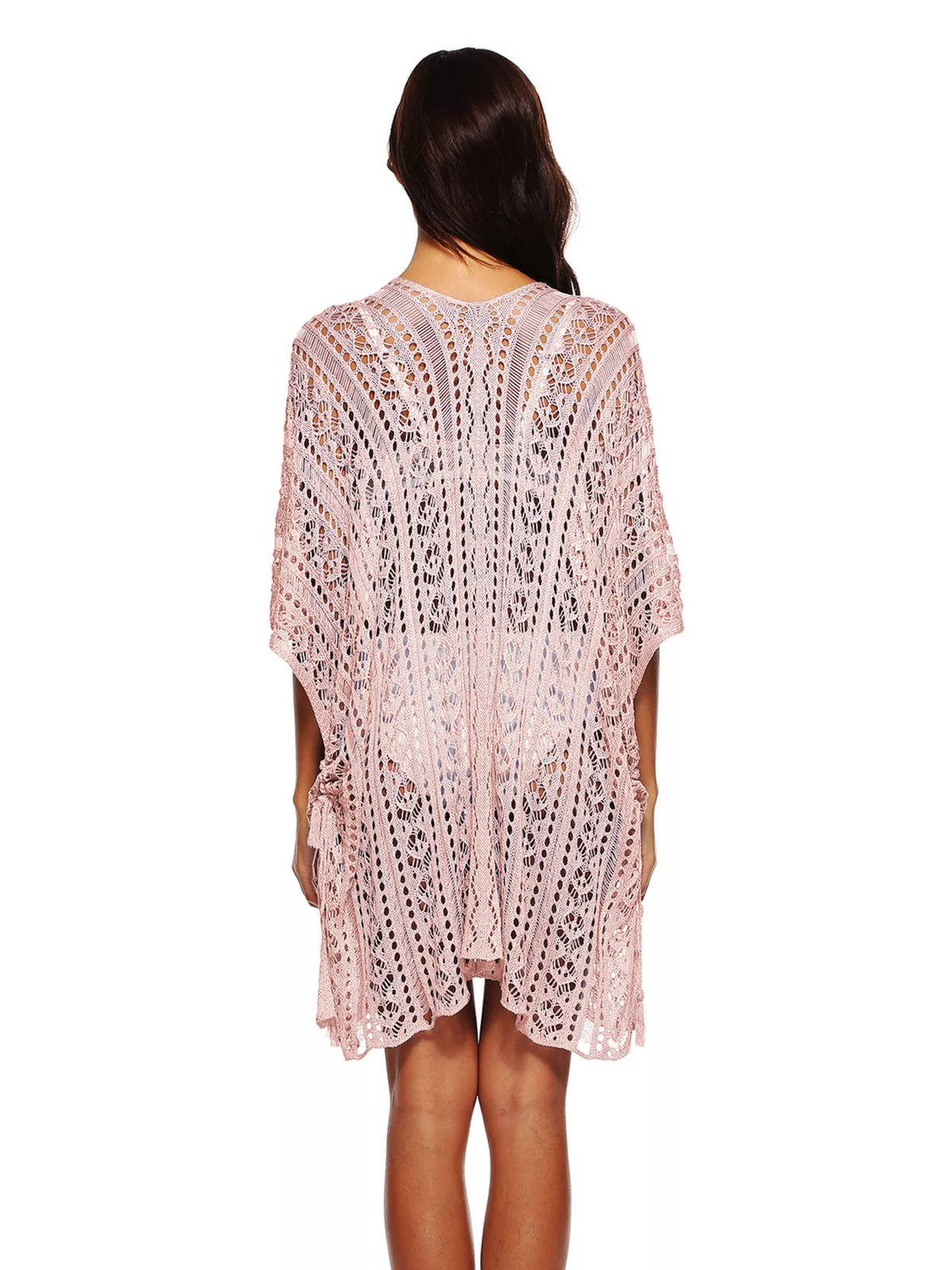 crochet knit beach cover up dress detail