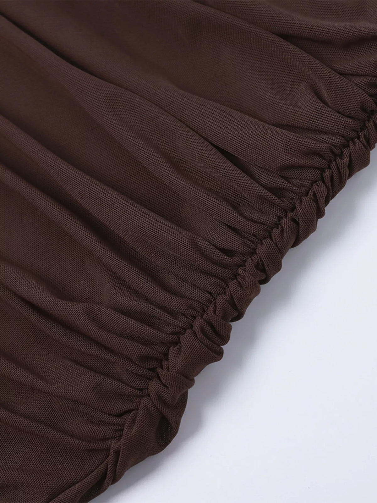 Brown maxi dress standing view