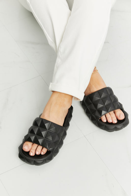 Legend Let's Chill 3D Stud Slide Sandal Black - Fashorio