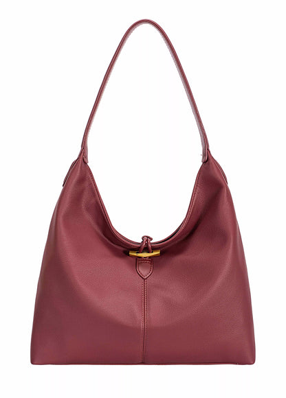 David Jones Classic Leather Shoulder Bag WINDSOR WINE One Size - Fashorio