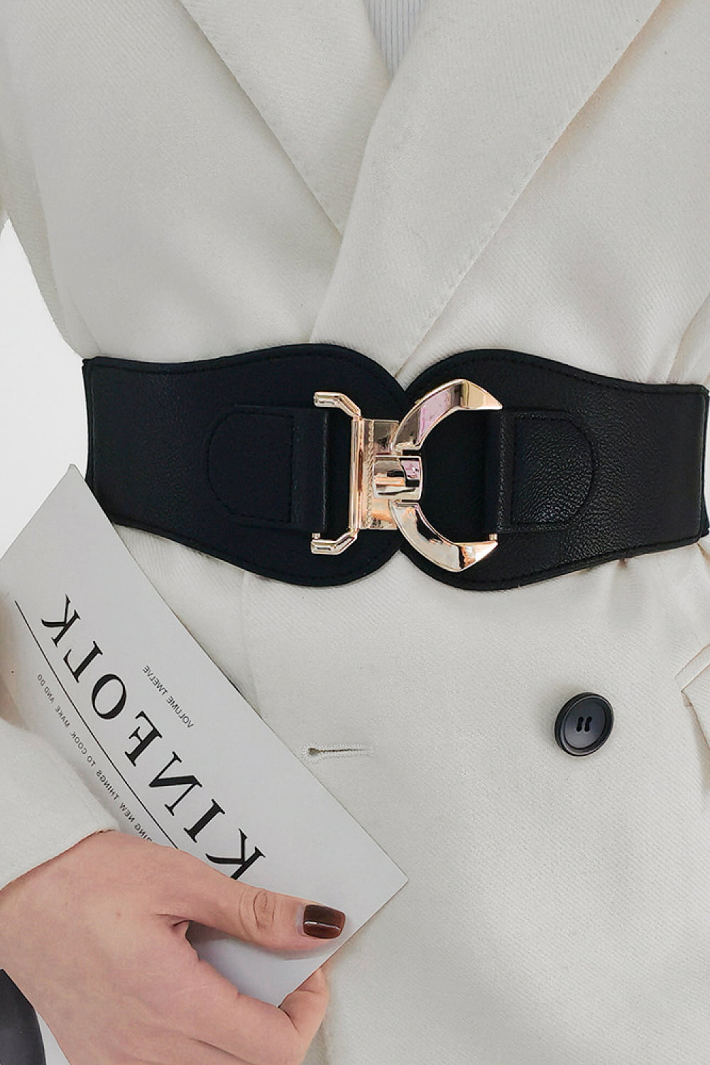 Alloy Buckle Elastic Belt - Fashorio