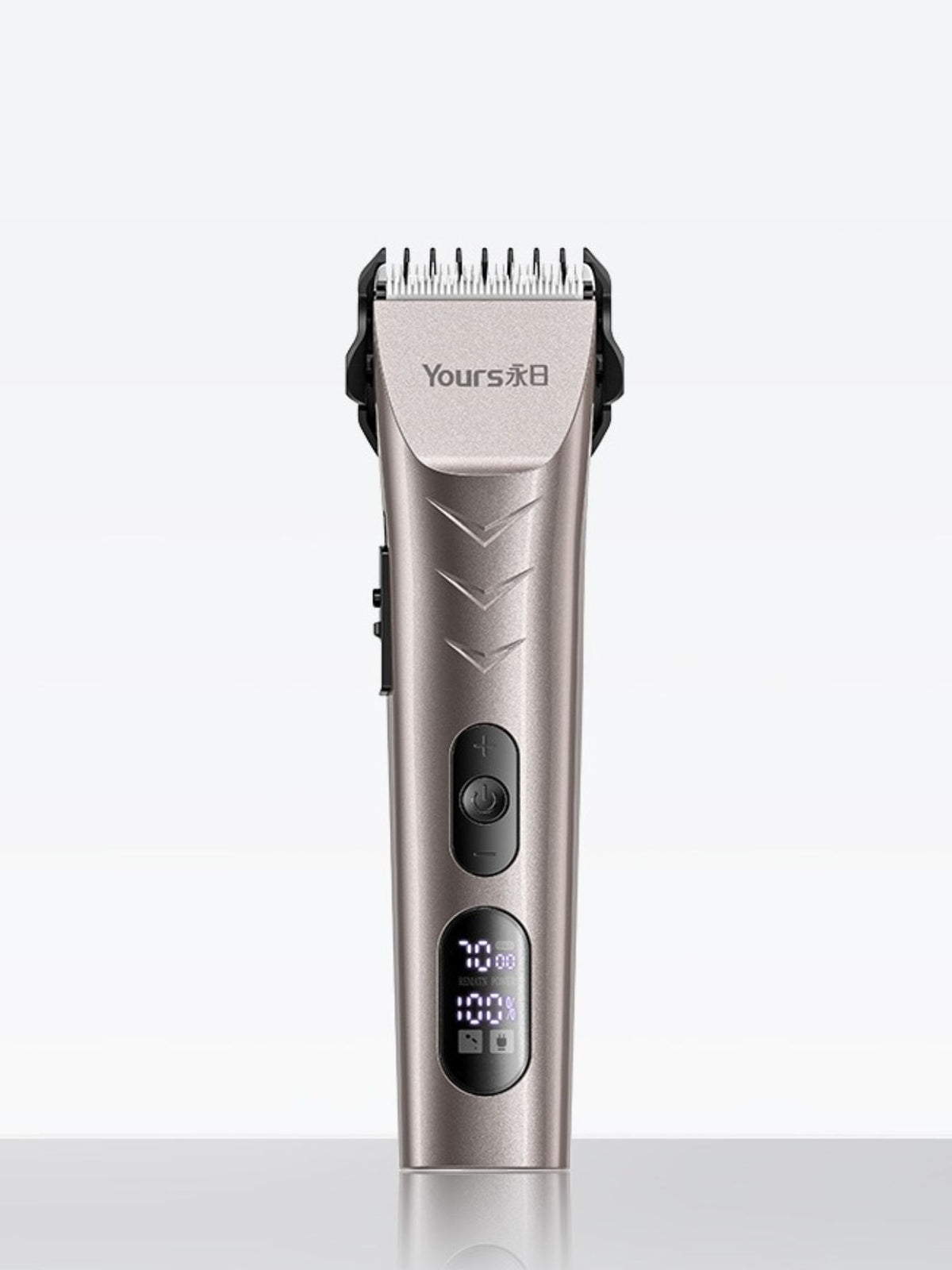 Hair clipper with LED display in silver