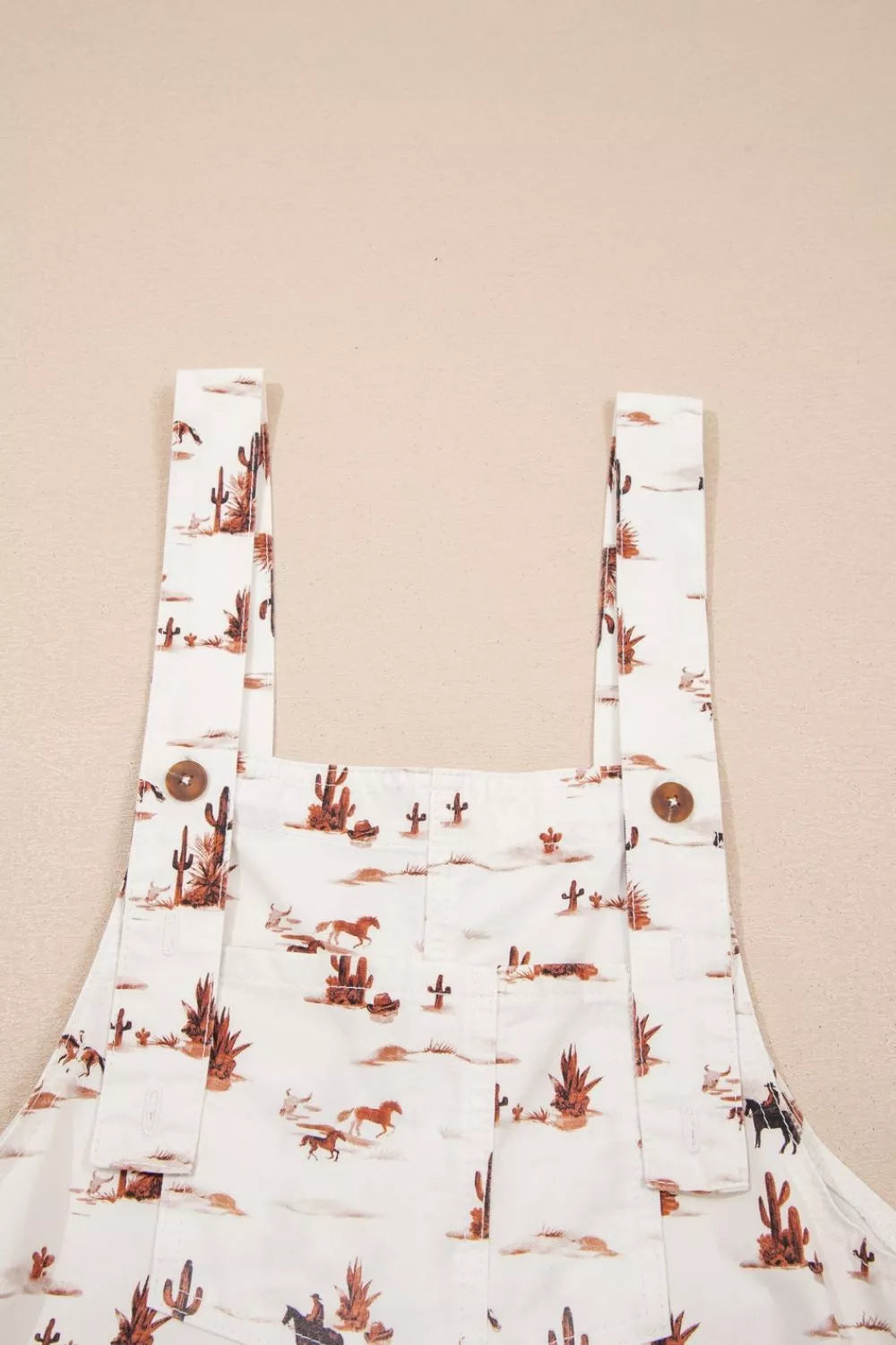 Printed overalls back strap detail