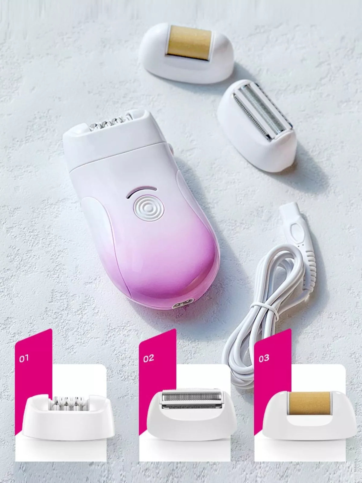 Portable epilator held in hand