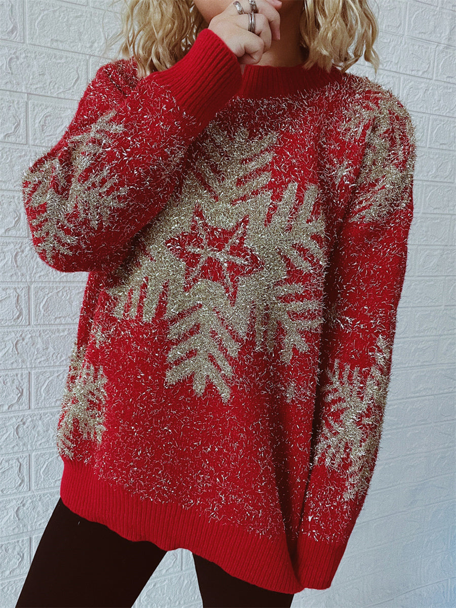 Christmas Element Round Neck Sweater - Fashorio
