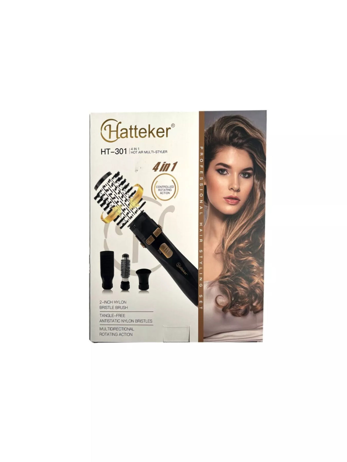 Complete hair dryer styling kit laid out