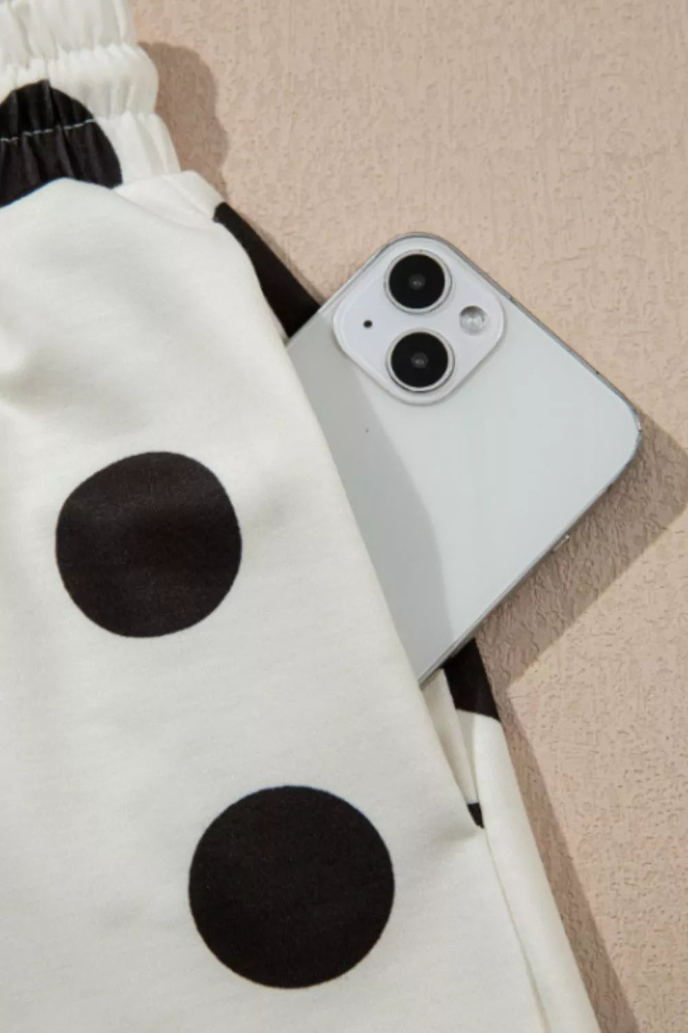 Polka dot tee and shorts coordinated full look
