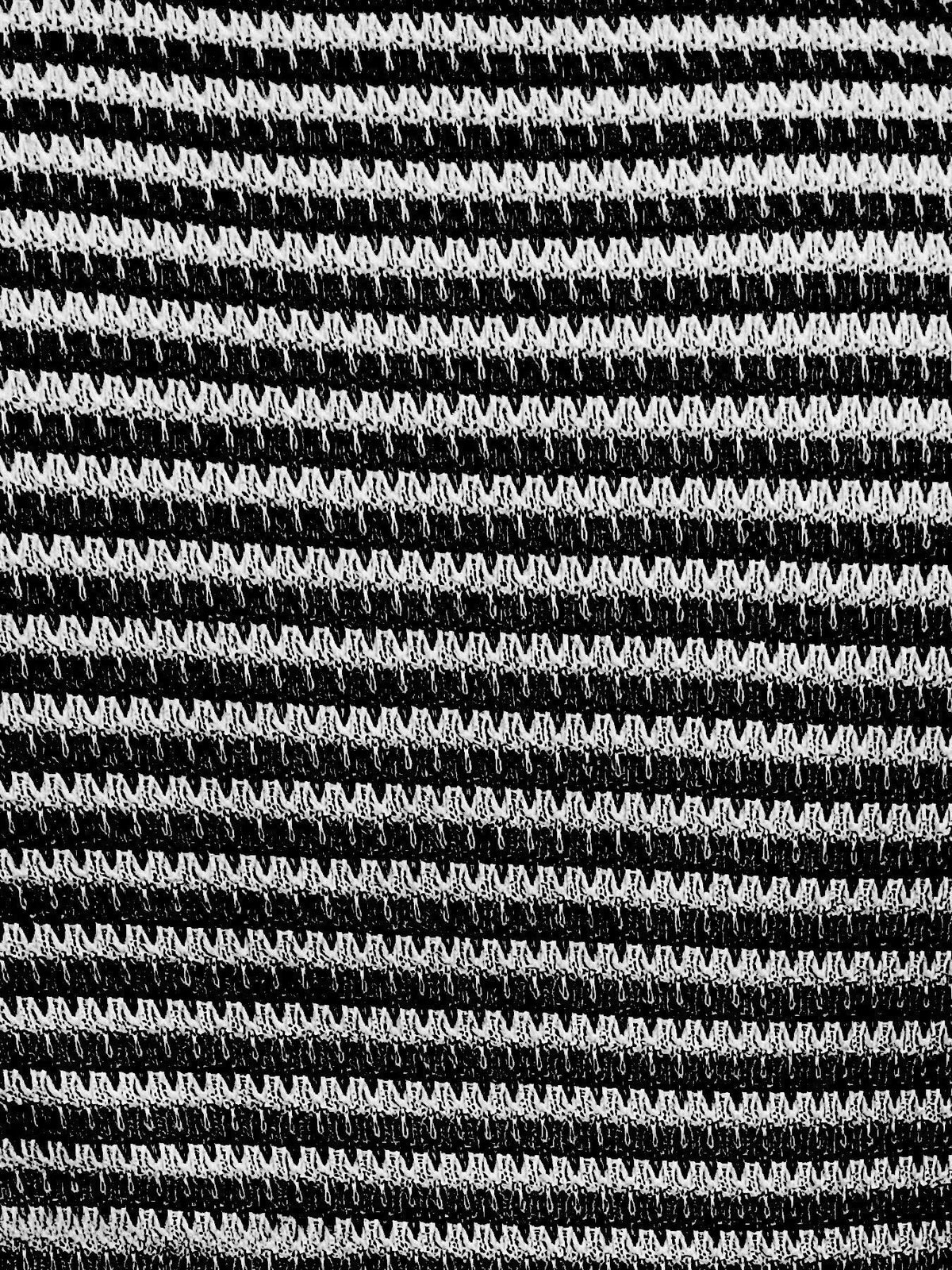 Round neck striped tank top close up of button detail