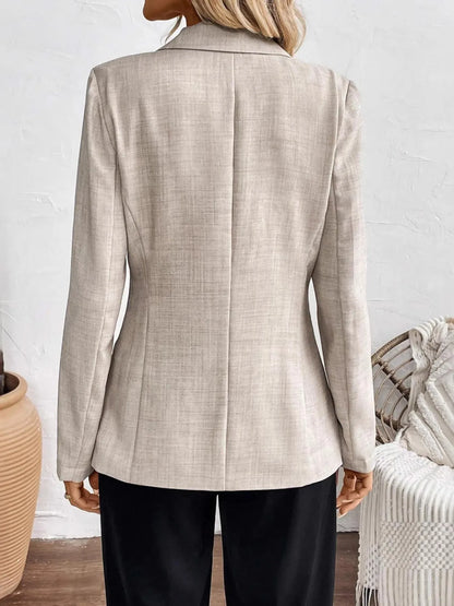 One Button Lapel Collar Blazer - Fashorio