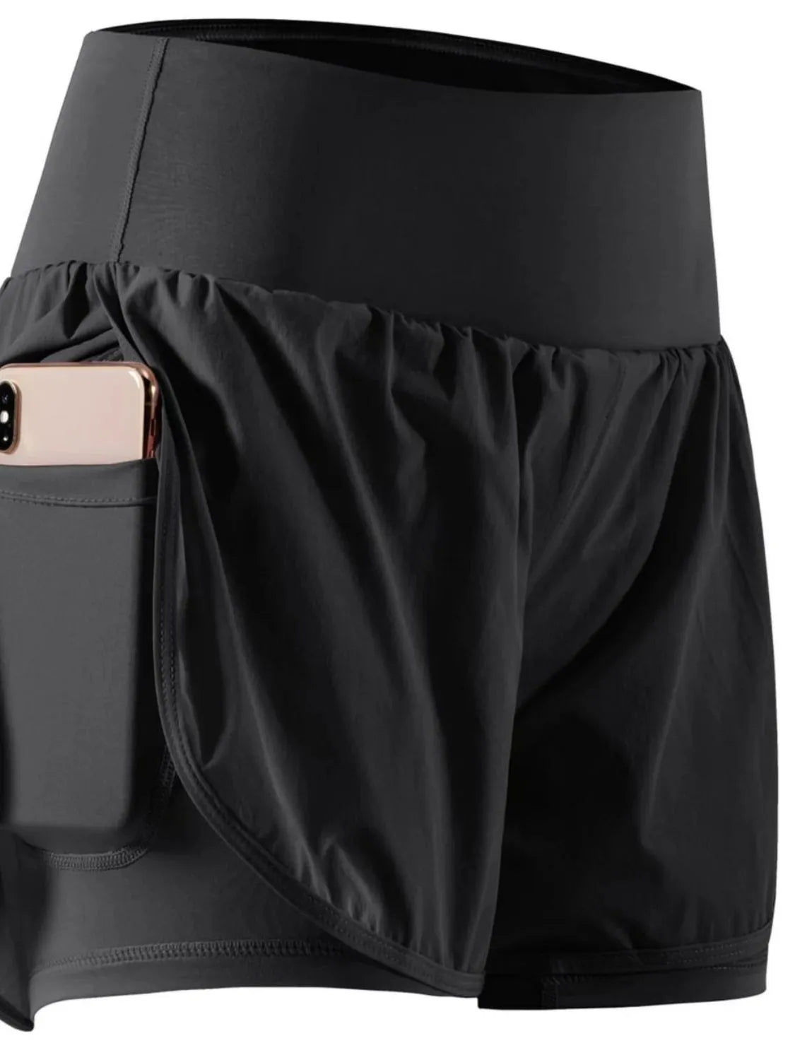 Pocketed High Waist Active Shorts - Fashorio