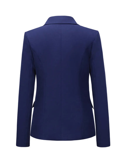 Lapel Collar Long Sleeve Blazer - Fashorio