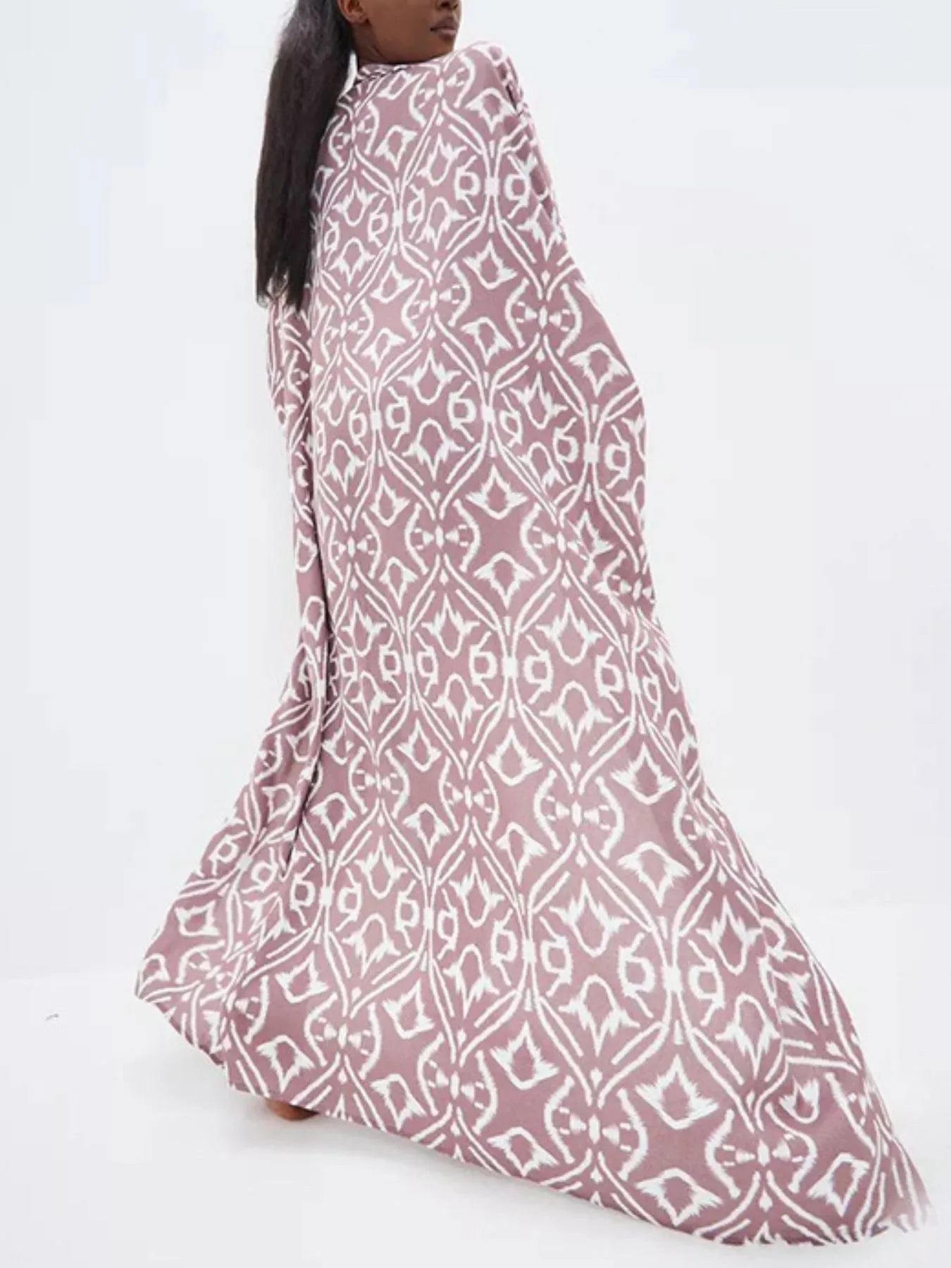 Geometric Print Surplice Beach Cover Up Dress - Fashorio