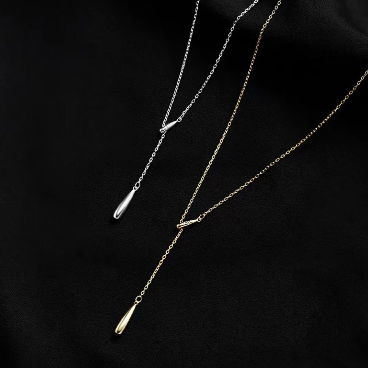 Sterling silver necklace closeup on pendant