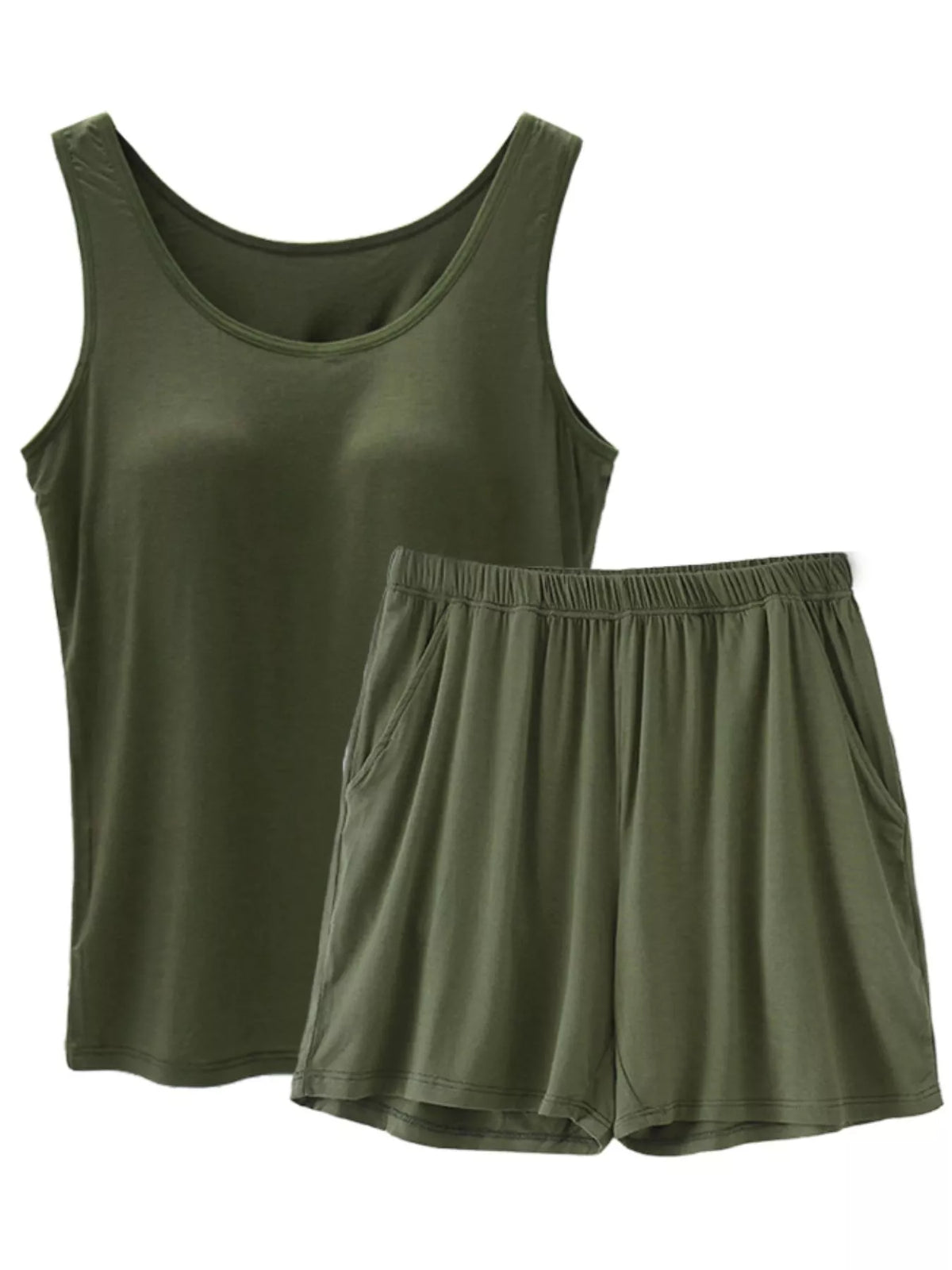 Modal Tank Top and Shorts Two Piece Set Plus Size, view 10