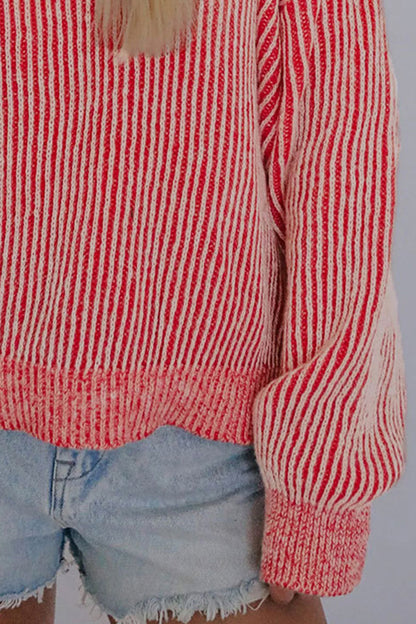 Dropped Shoulder Round Neck Sweater - Fashorio