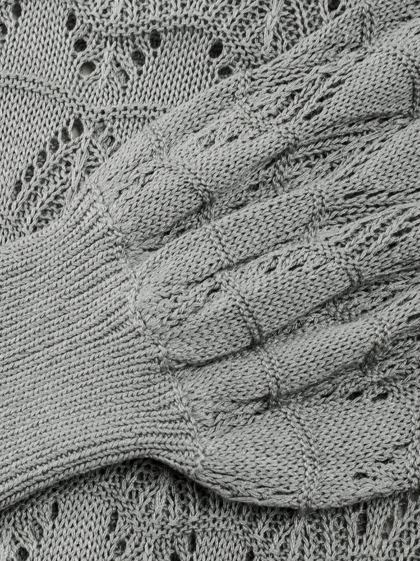 Buttoned Front Openwork Cardigan - Fashorio