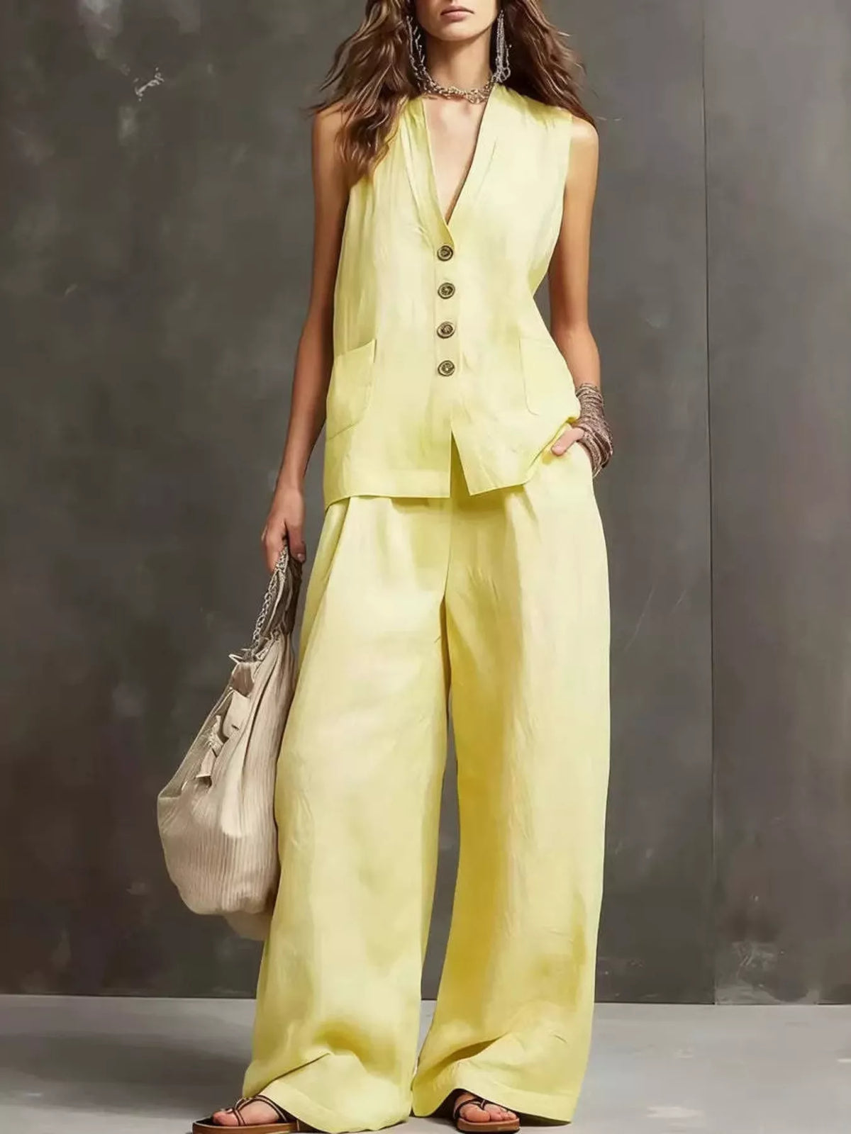 Belinda matching set styled for a warm weather day